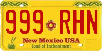 NM license plate 999RHN