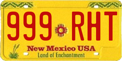 NM license plate 999RHT