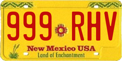 NM license plate 999RHV