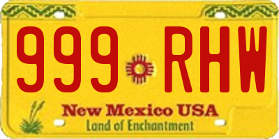 NM license plate 999RHW