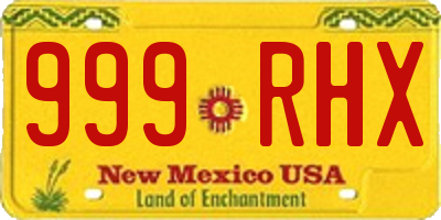 NM license plate 999RHX