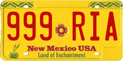 NM license plate 999RIA