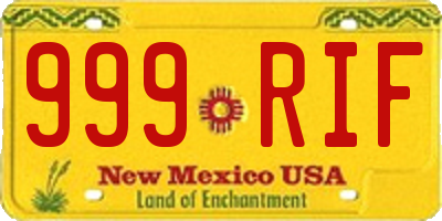 NM license plate 999RIF