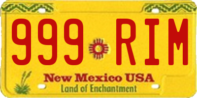 NM license plate 999RIM