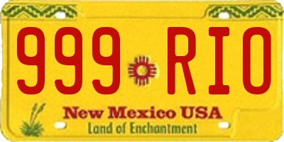 NM license plate 999RIO