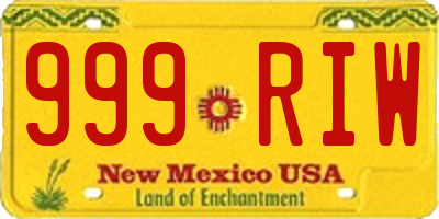 NM license plate 999RIW