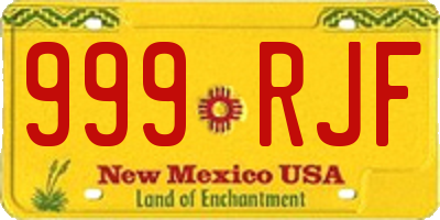 NM license plate 999RJF
