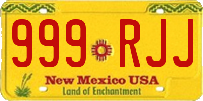NM license plate 999RJJ