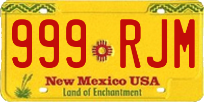 NM license plate 999RJM
