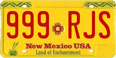 NM license plate 999RJS
