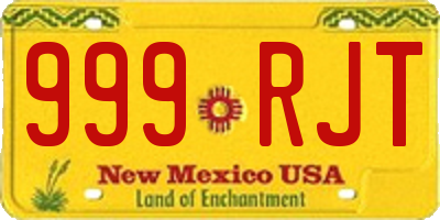 NM license plate 999RJT