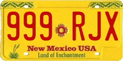 NM license plate 999RJX