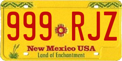 NM license plate 999RJZ