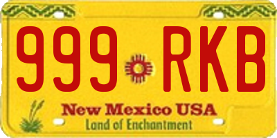 NM license plate 999RKB