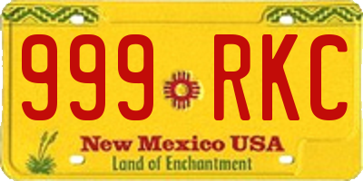 NM license plate 999RKC