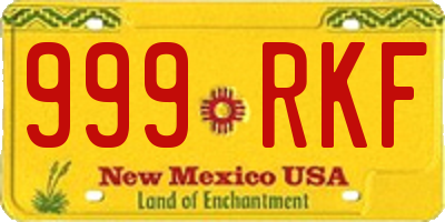 NM license plate 999RKF