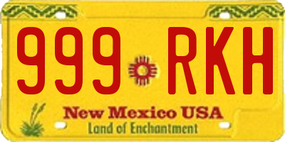 NM license plate 999RKH