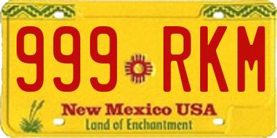NM license plate 999RKM