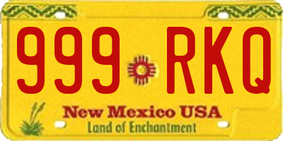 NM license plate 999RKQ