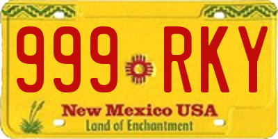 NM license plate 999RKY