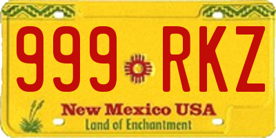 NM license plate 999RKZ