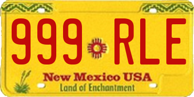 NM license plate 999RLE