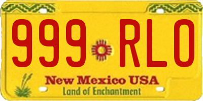 NM license plate 999RLO
