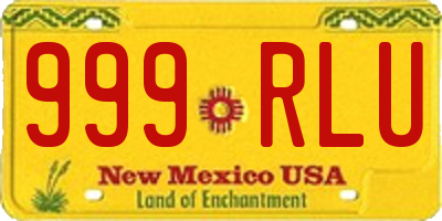 NM license plate 999RLU