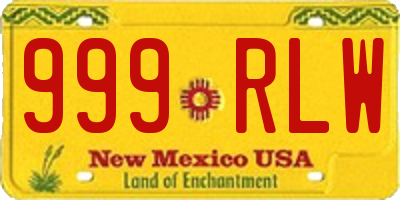 NM license plate 999RLW
