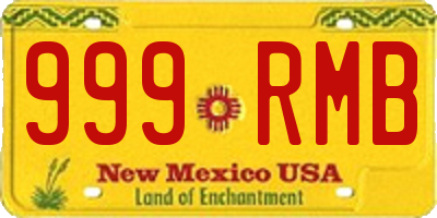 NM license plate 999RMB