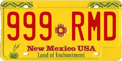 NM license plate 999RMD