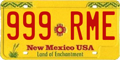 NM license plate 999RME