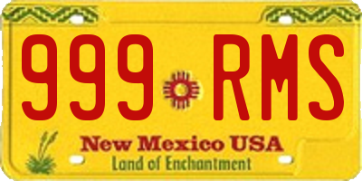 NM license plate 999RMS