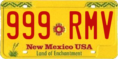 NM license plate 999RMV