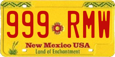 NM license plate 999RMW