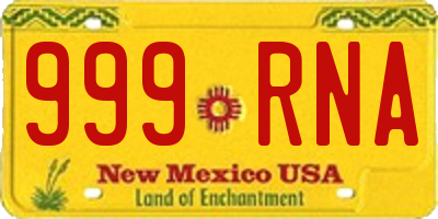 NM license plate 999RNA