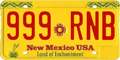 NM license plate 999RNB