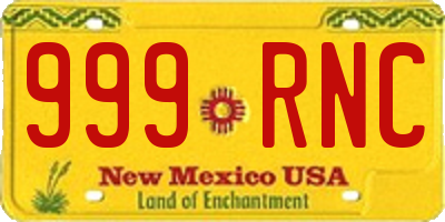 NM license plate 999RNC