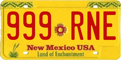 NM license plate 999RNE