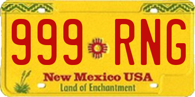 NM license plate 999RNG
