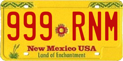 NM license plate 999RNM