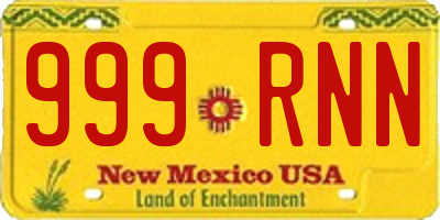 NM license plate 999RNN
