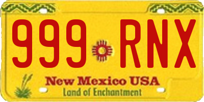 NM license plate 999RNX