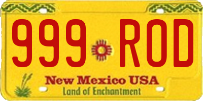 NM license plate 999ROD