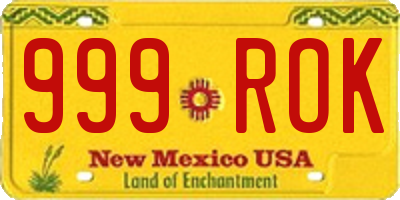 NM license plate 999ROK