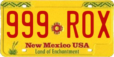 NM license plate 999ROX