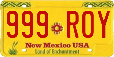 NM license plate 999ROY