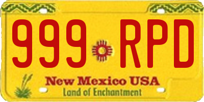 NM license plate 999RPD