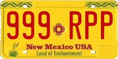 NM license plate 999RPP