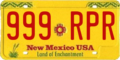 NM license plate 999RPR
